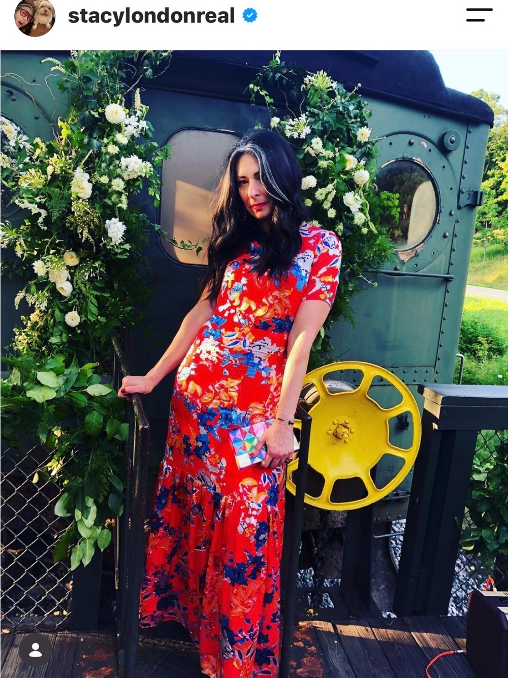 Saloni Red Floral Silk Midi Maxi Dress US 2 | Stacy London Closet Sale